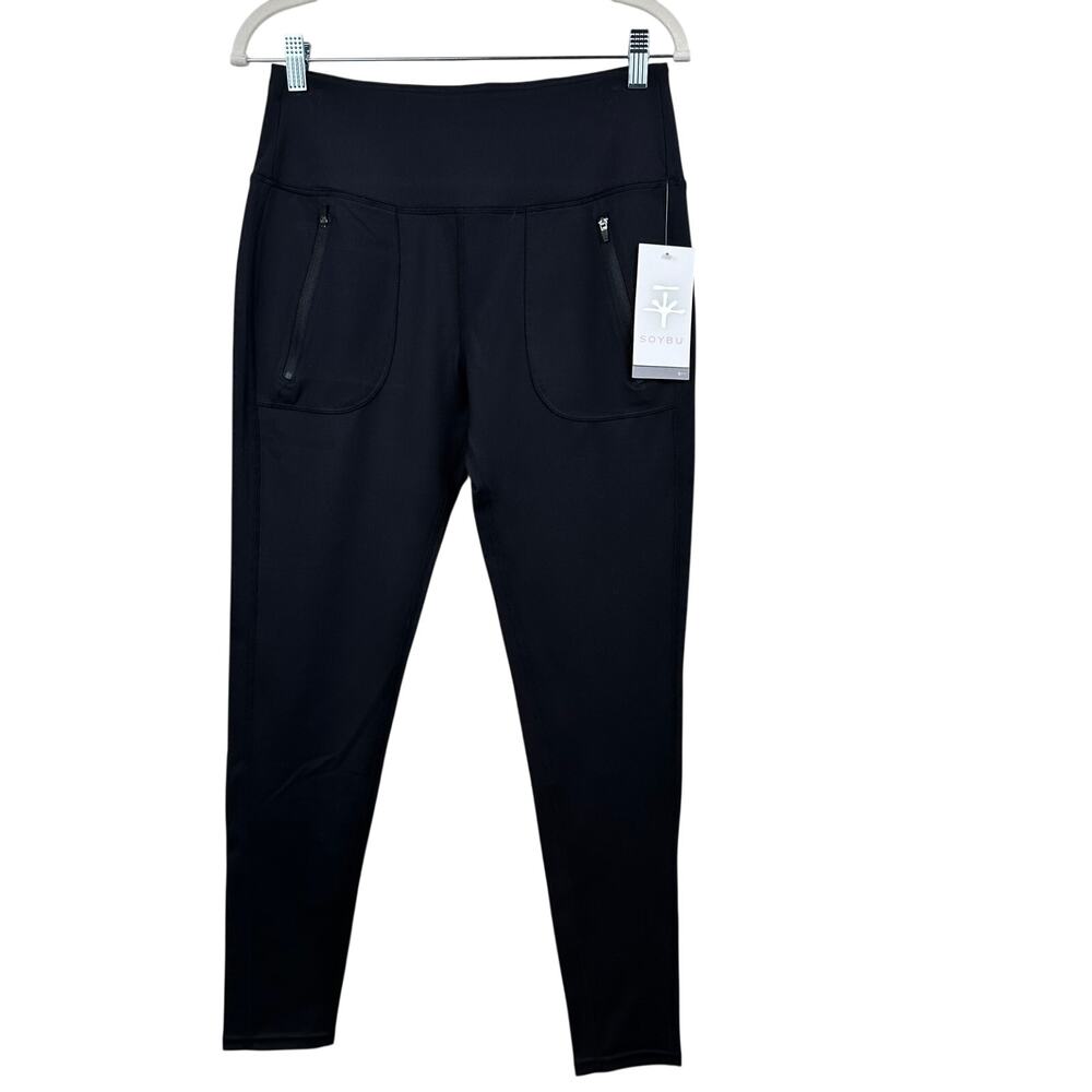 NEW Soybu Women's Diverse Q11 Leggings Zip Pockets Black Large Active Athleisure